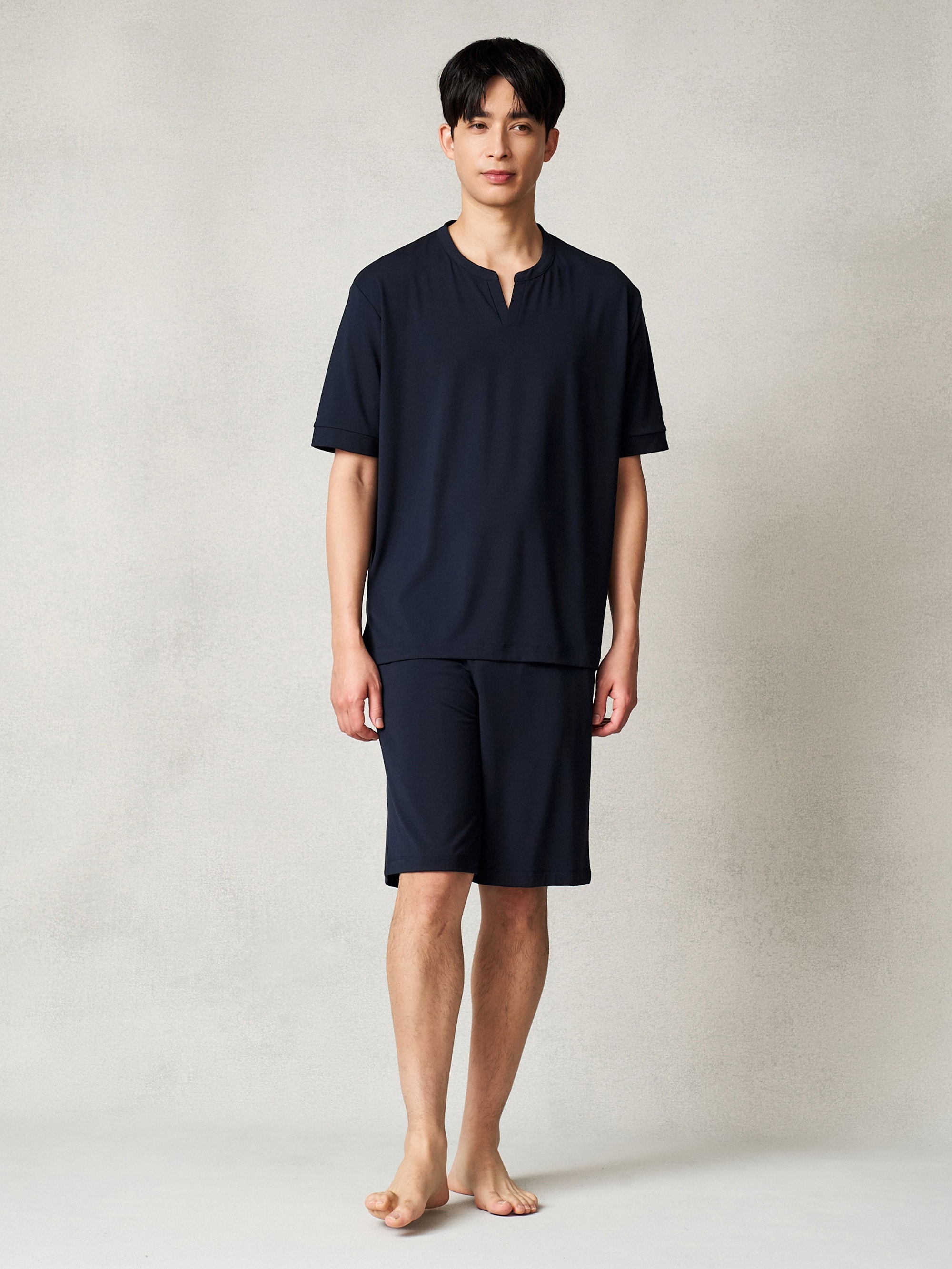 ストレッチスムース ショートスリーブプルオーバー&ショートパンツ/MEN