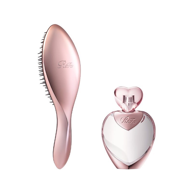 リファエールブラシ（ローズゴールド） & リファハートヘアフレグランス 30mL ローズゴールド