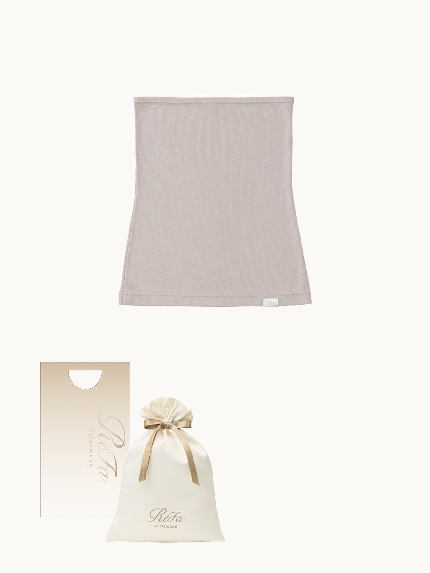 【ReFa VITALWEARギフトラッピングセットM & ショッパーS】リファ バイタルテック モイストリブ ウエストウォーマー ベージュ S-L