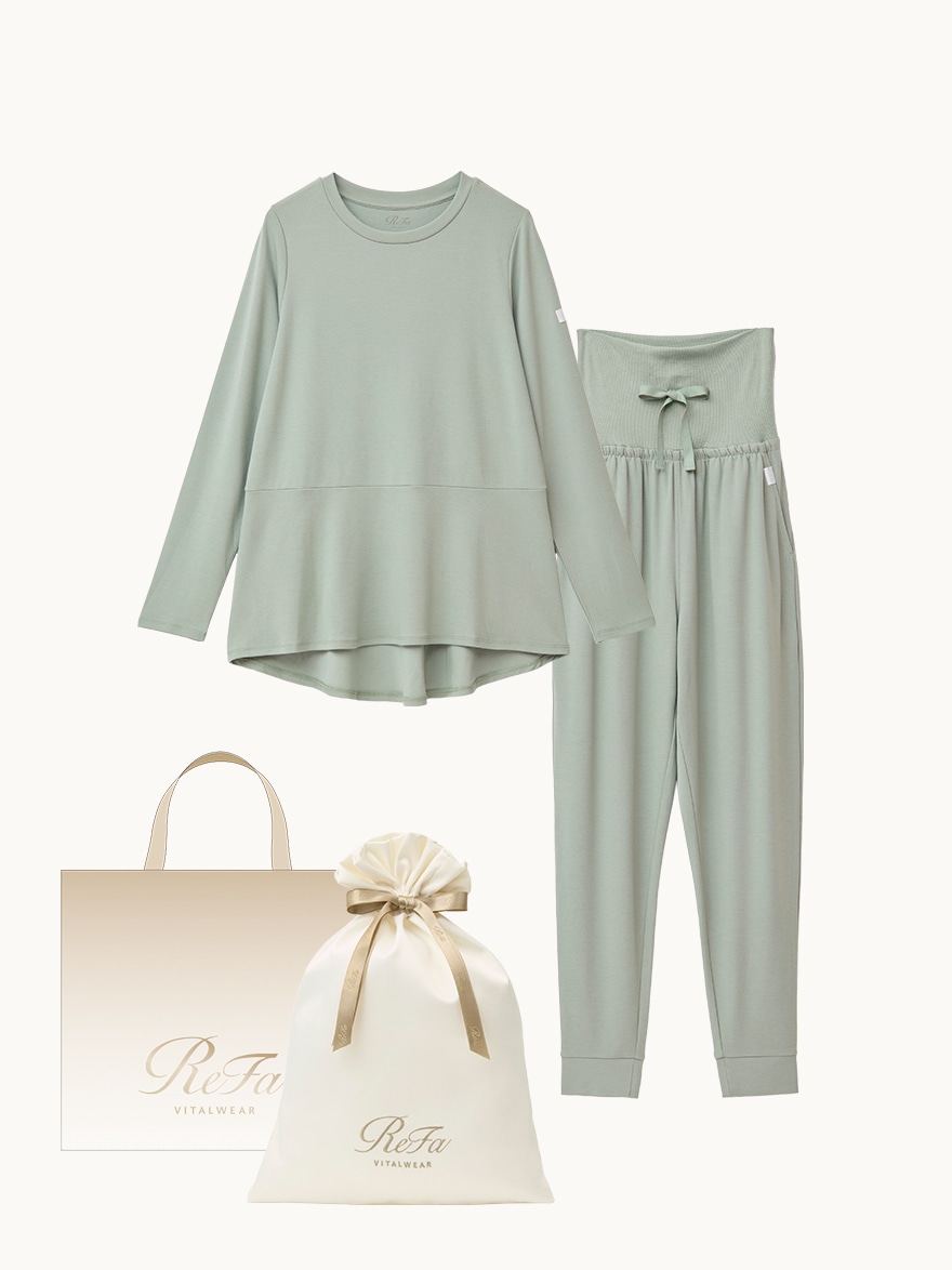 ［ギフトセット］モイストスムース ロングスリーブプルオーバー&モイストスムース ジョガーパンツ /WOMEN