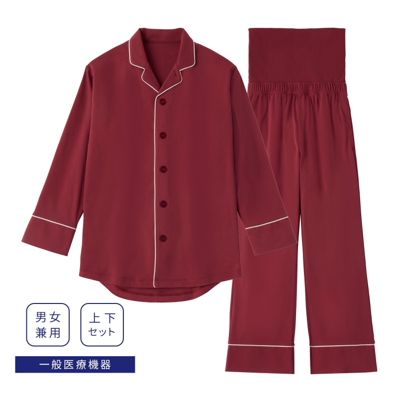 ニューピース リカバリーパジャマケアセット(ロング) ワインレッド S