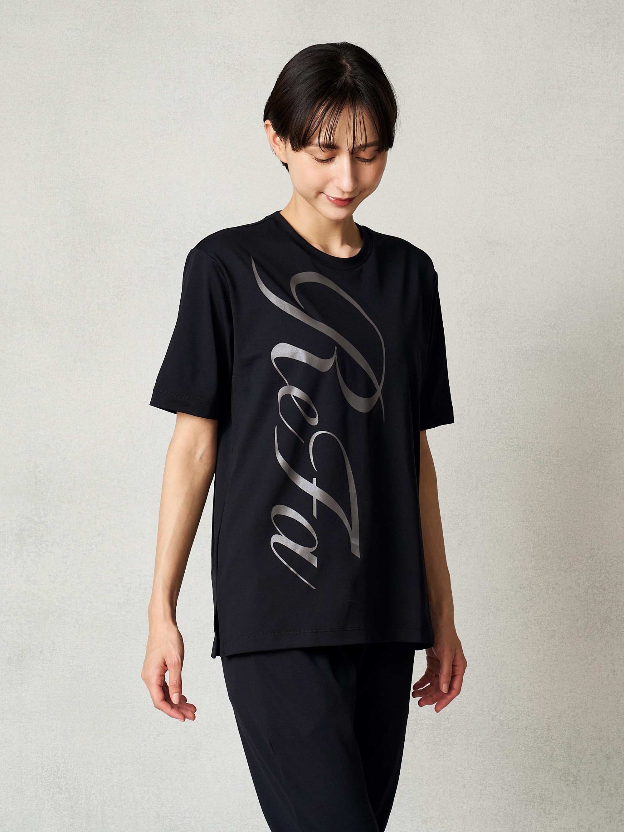 リファ バイタルテック コンフォートジャージー クルーネックTシャツ リファロゴ ブラック S