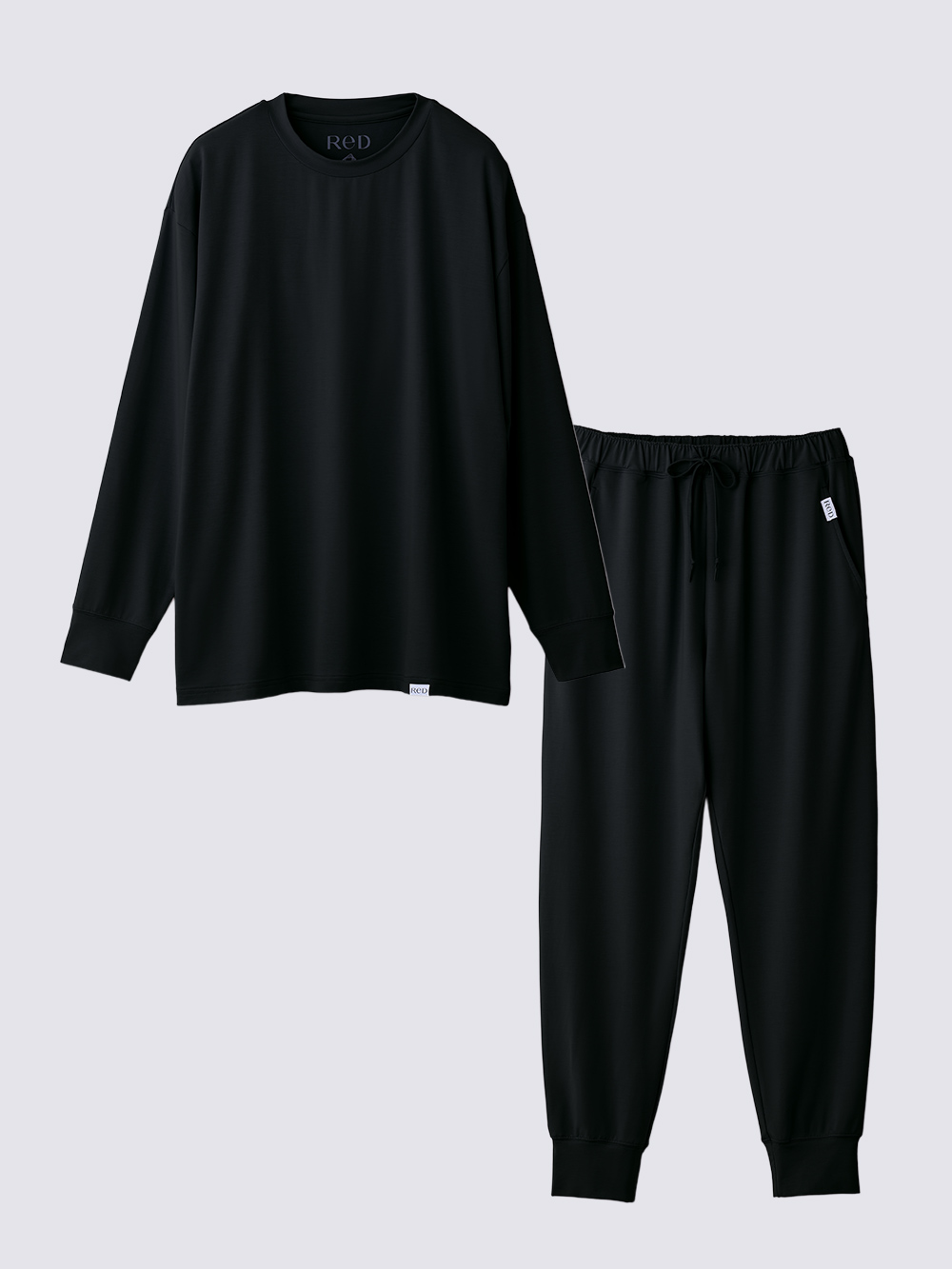 ReD ぐっすりパジャマ ベーシック プルオーバー長袖&ジョガーパンツ上下セット ブラック SS ブラック SS