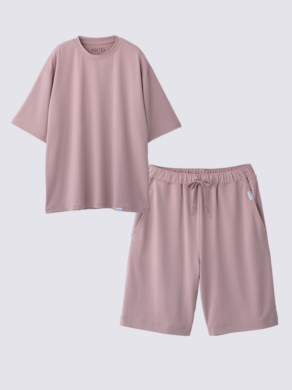 ReD ぐっすりパジャマ ベーシック プルオーバー半袖&ショートパンツ上下セット ピンク L ピンク L