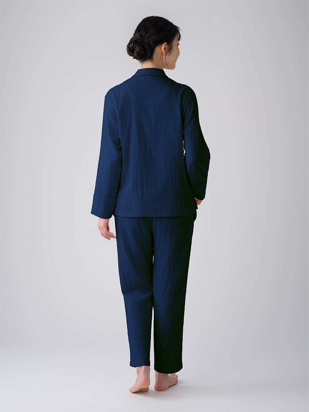 ReD ぐっすりパジャマ オーガニックコットン 長袖ロングパンツセット ネイビー S ネイビー S