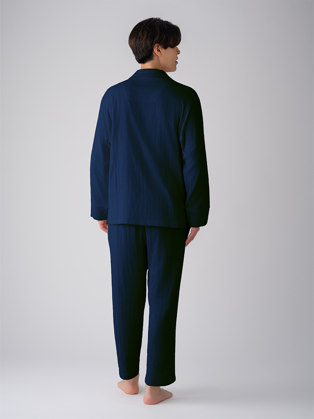 ReD ぐっすりパジャマ オーガニックコットン 長袖ロングパンツセット ネイビー S ネイビー S