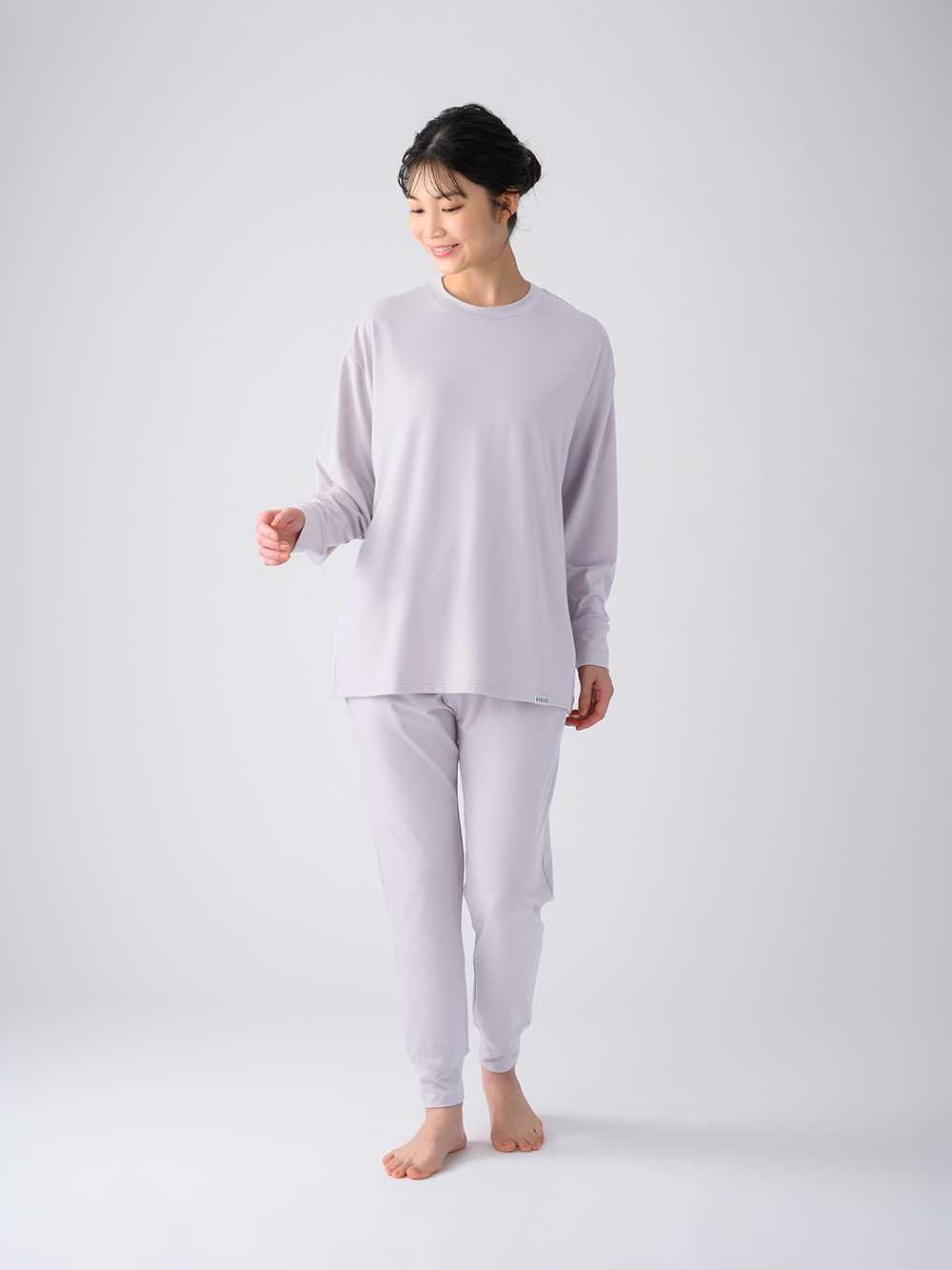 ReD ぐっすりパジャマ ベーシック プルオーバー長袖&ジョガーパンツ上下セット ラベンダー M ラベンダー M